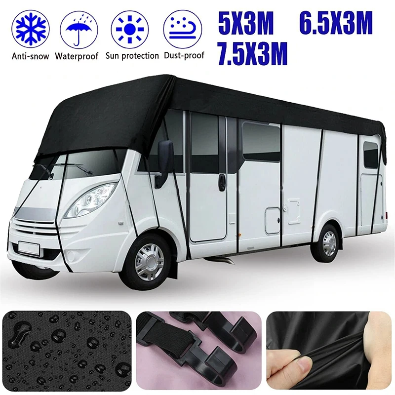 

210D Oxford Cloth RV Roof Protective Cover Portable Motorhome Camper Top Tarp Cover Waterproof Dustproof Sunshade Protective