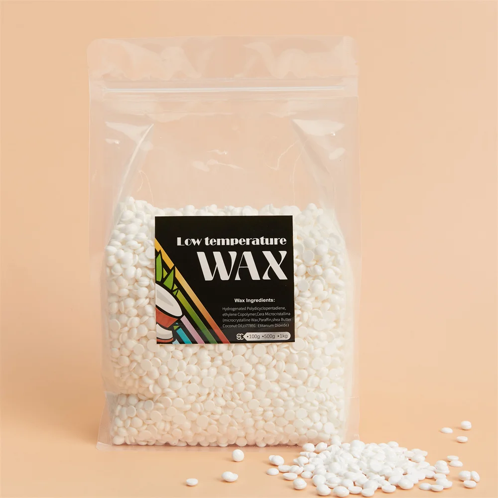 

Beauty Spa quality Rosin free hair removal wax bean Solid free paper white low melting point 2.2LB viscous strong coconut wax