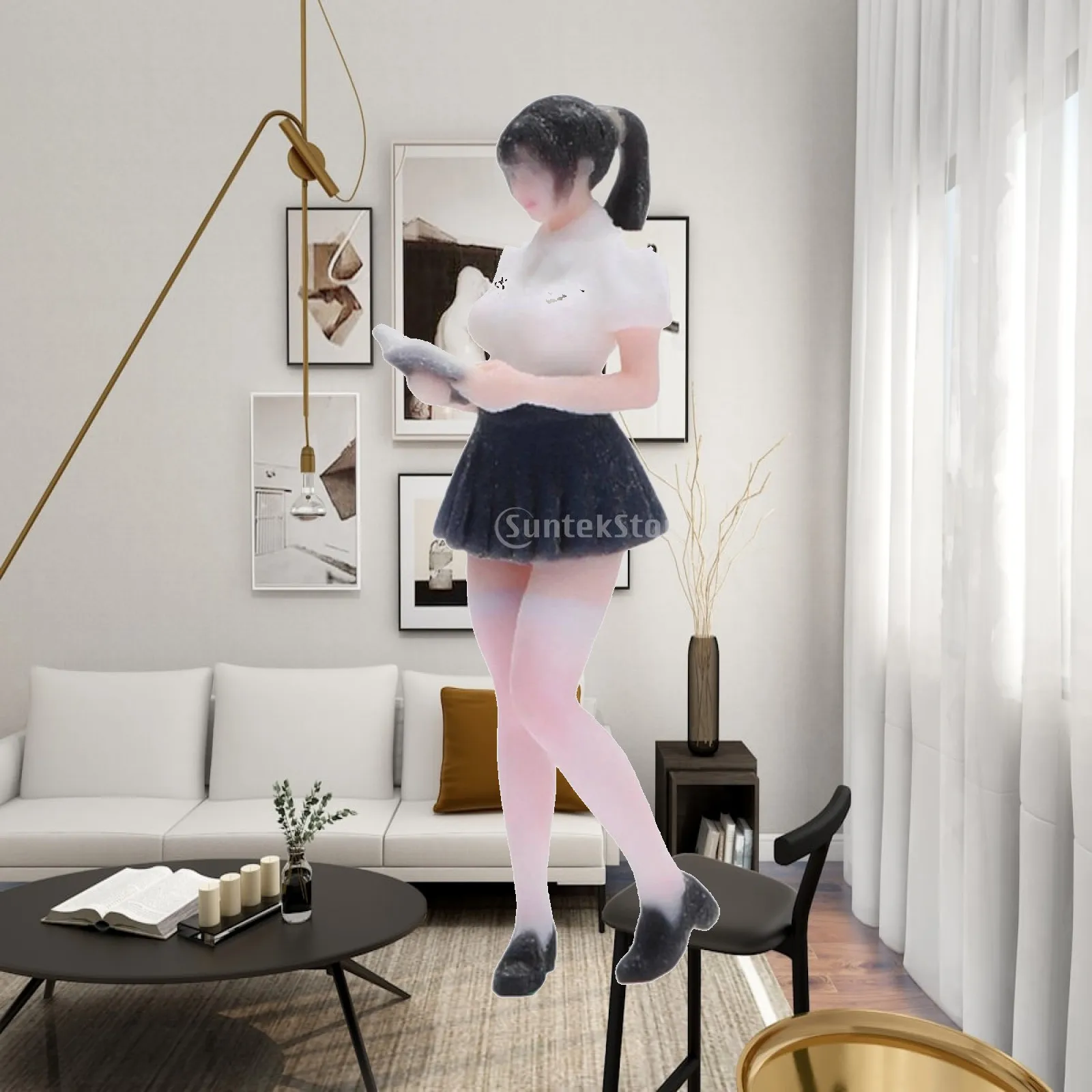 

1:64 Scale Female Figure People Figurine for Micro Landscape DIY Projects