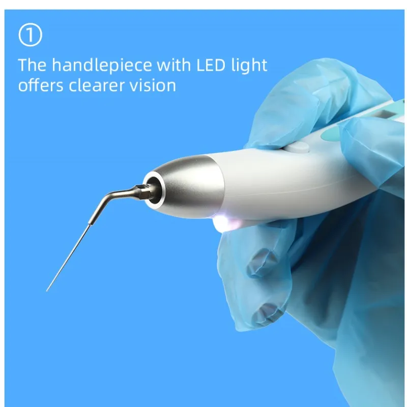VV Dental RW-5 LED UItrasonic Activate Device Wireless Magnetic Charging With 5 Metal Tips Can be Disinfected and Reused
