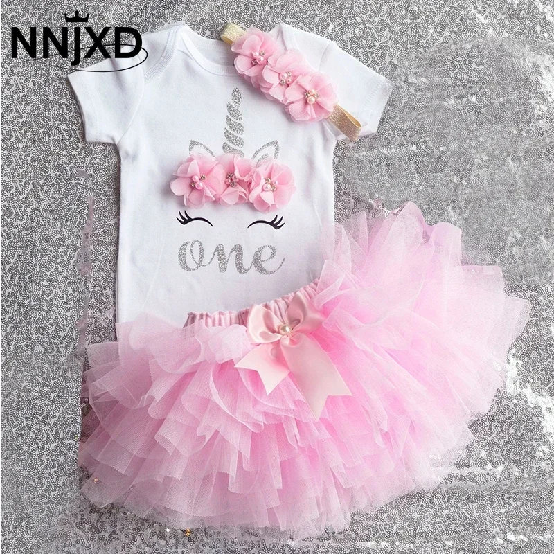 Baby Girls 1 year birthday Tutu Dress Toddler Girls 1st Birthday Party Christening Outfits Princess Costumes for 12 months Girls