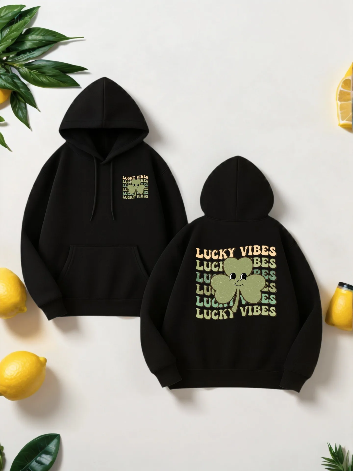 

Мужская толстовка с рисунком, принт Lucky Vibes, повседневный стиль, мягкая ткань, для повседневной носки для мужчин