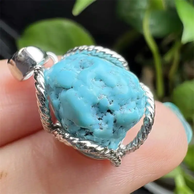 

S925 Natural Turquoises Specimen Carving Jewelry Healing Stone For Men Women Decoration Jewelry Gift