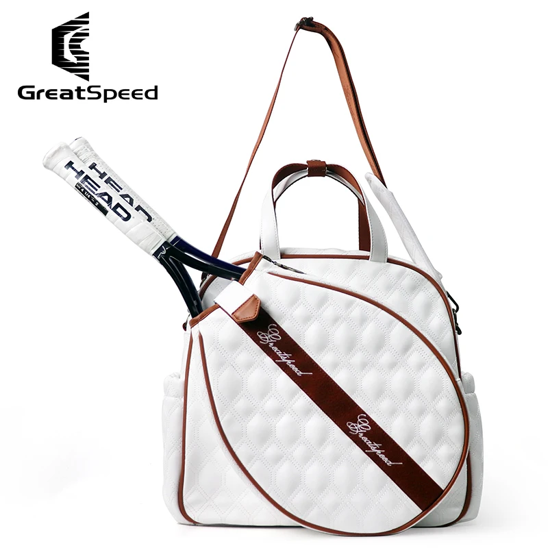 Modern Tennis Racquet Bag High Quality PU Women Girls Badminton Squash Tennis Racket Storage Bag Large Capacity Tenis Sports Bag