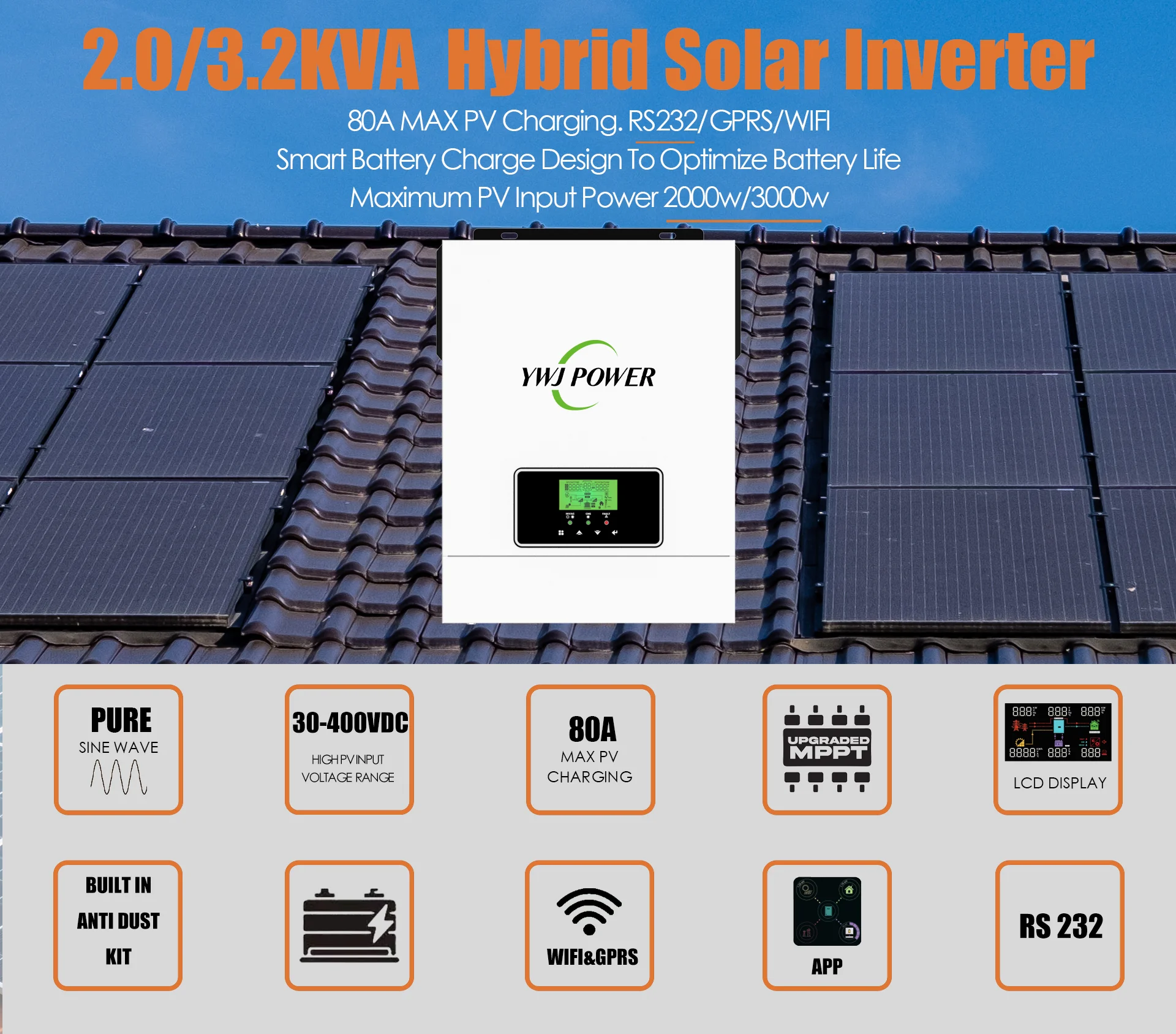 1KW 2KW 3KW 4KW 6KW 8KW 10KW ON/OFF Grid Hybrid Solar Inverter Price Physical Stock 48V 24V 12V MPPT Dual AC Sine Wave Inverter