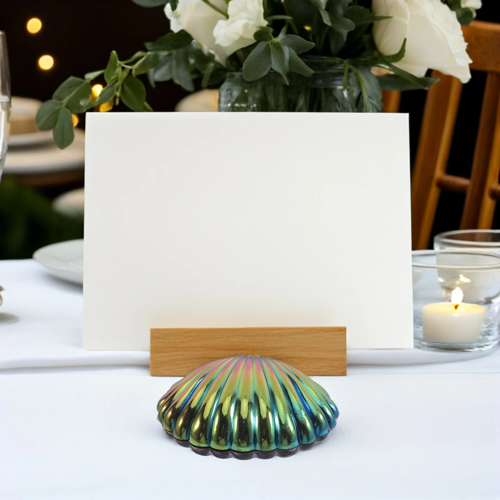 

10pcs Sugar Box Seashell Shaped Glittery Iridescent Mini Candy Container For Beach Wedding Party Favor Bridal Shower Mermaid