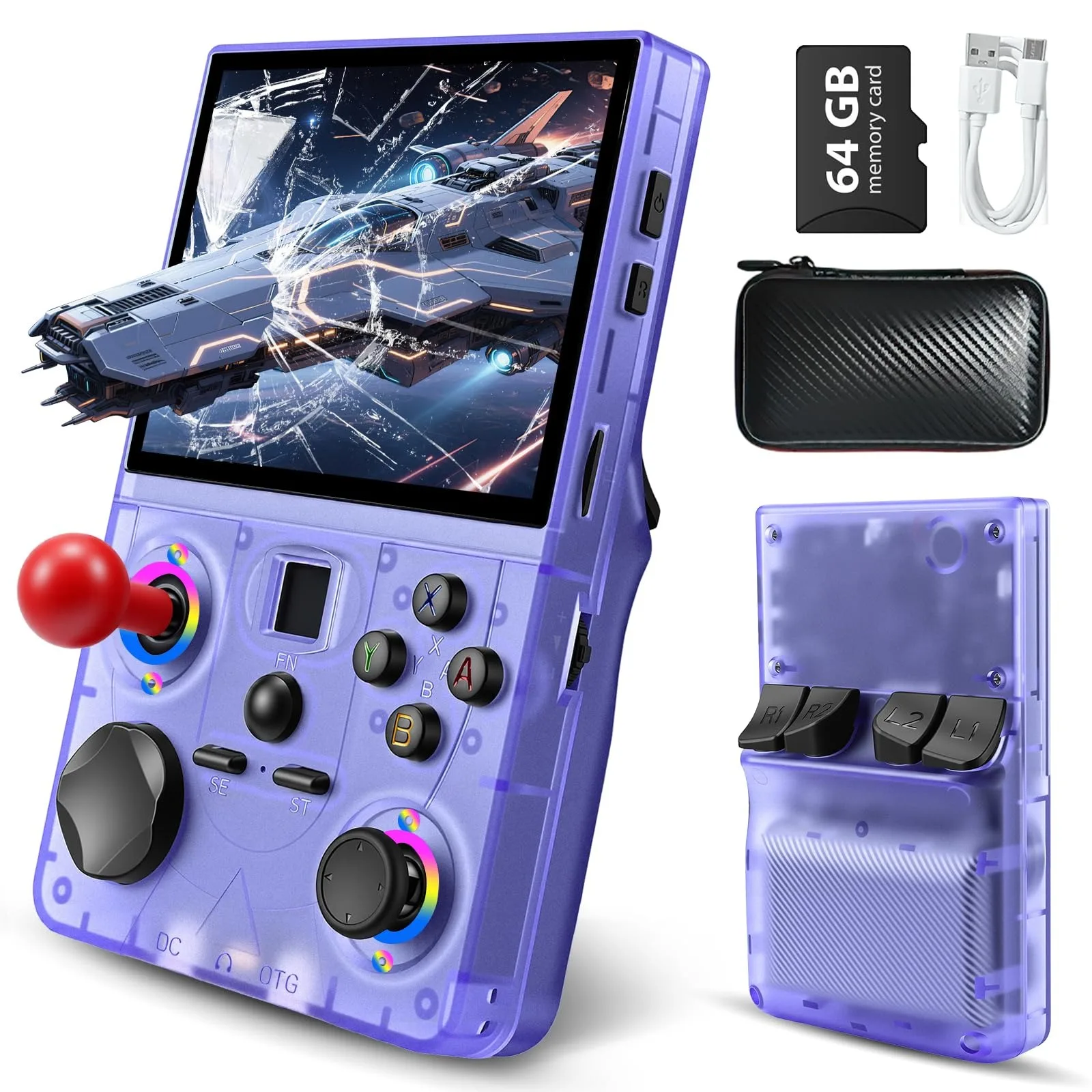 FLLAPT Open Source DC35V Retro Handheld Game Console,3.5’’IPS Screen 20000+Classic Games, 20+Emulators, 4000mAh Video Gaming