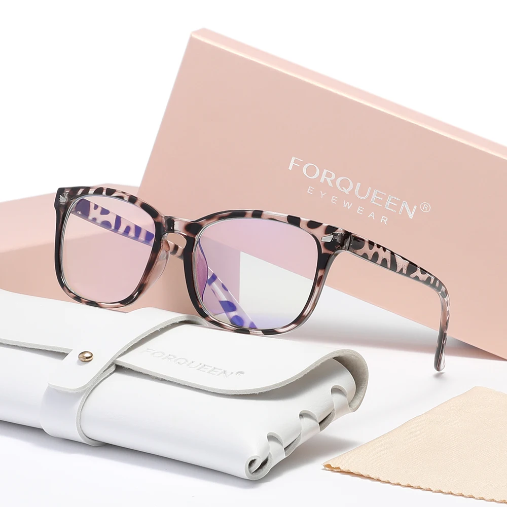 forqueen-ファッション抗青色光メガネ男性女性透明レンズ女性男性コンピュータゲームメガネブルーレイブロック眼鏡
