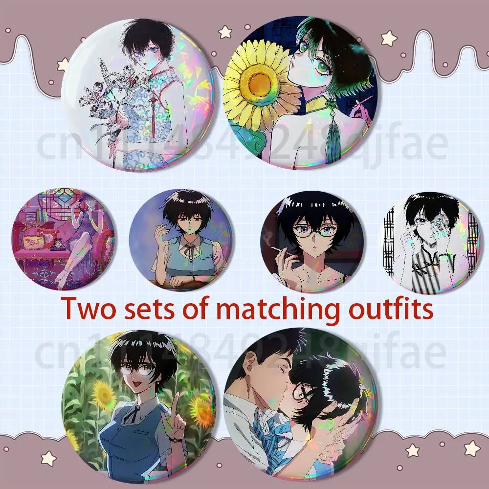 space loop Kowloon Generic Romance HD Print Round Lapel Pins Pretty Derby 2 piece set Round Display Brooches Brooch Badges