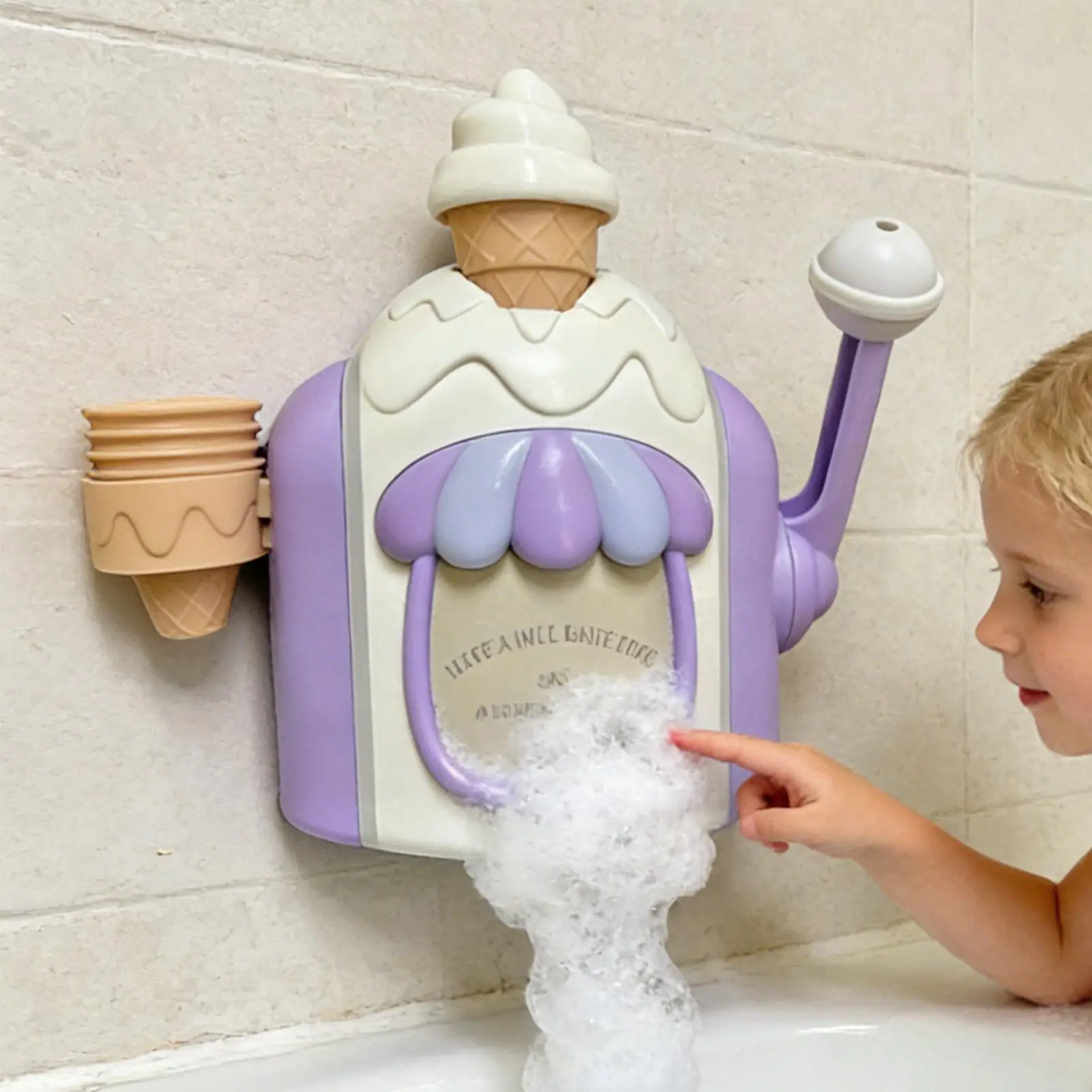 Ice Cream Bubble Machine Child Bathroom Bath Toys Toddler Manual Ice Cream Maker Educational Pretend Play Water Toy Toddler toy