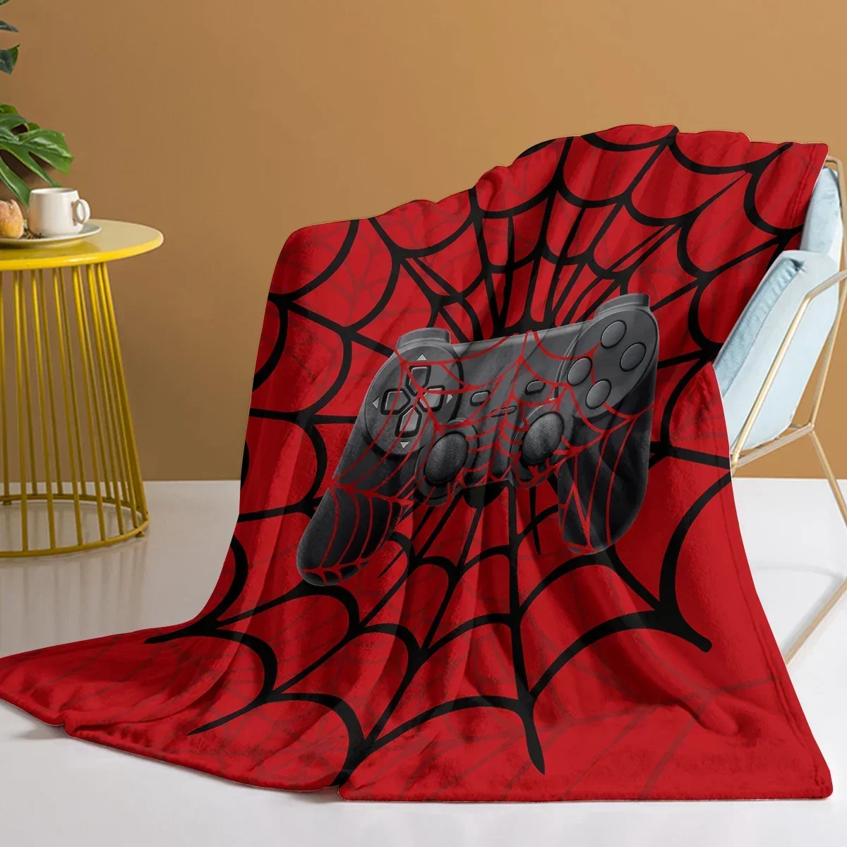 

3d Printed Baby Blanket Video Game Controller Baby Blankets Black Red Spider Web Flannel Babes Carpet Quality Super Soft Warm