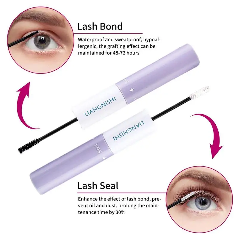 2 In 1 Lashes Bond And Sealer colla per ciglia a lunga durata per l'estensione delle ciglia fai da te sigillante impermeabile delicato ad asciugatura rapida