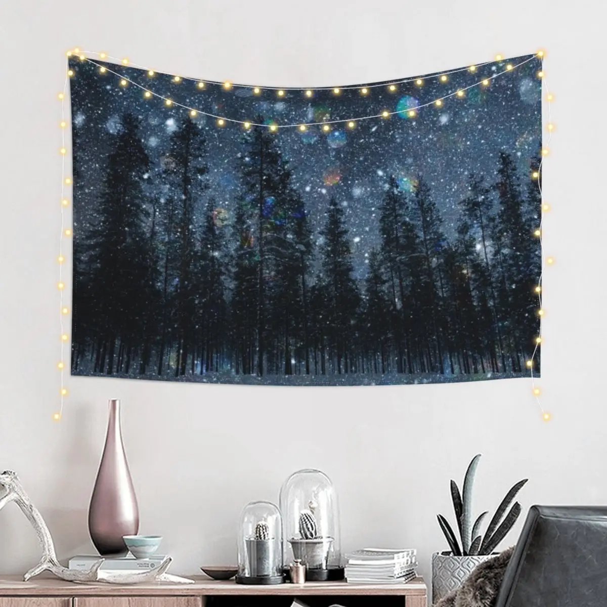 Midnight Forest Snowfall Tapestry Cute Room Things Home Decorations House Decorations Korean Room Decor Tapestry