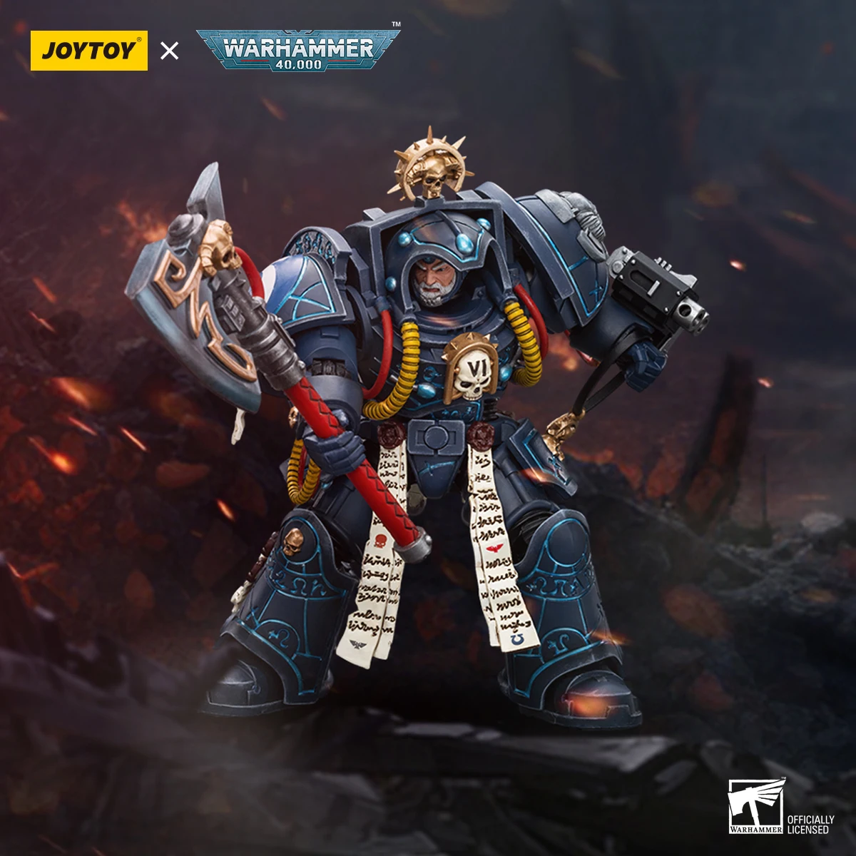 Warhammer 40K 1/18 ตัวเลขการกระทํา Ultramarines Chaplain/Terminator Squad/Severus Agemman/อะนิเมะรุ่นของเล่นของขวัญตุ๊กตาเครื่องประดับ