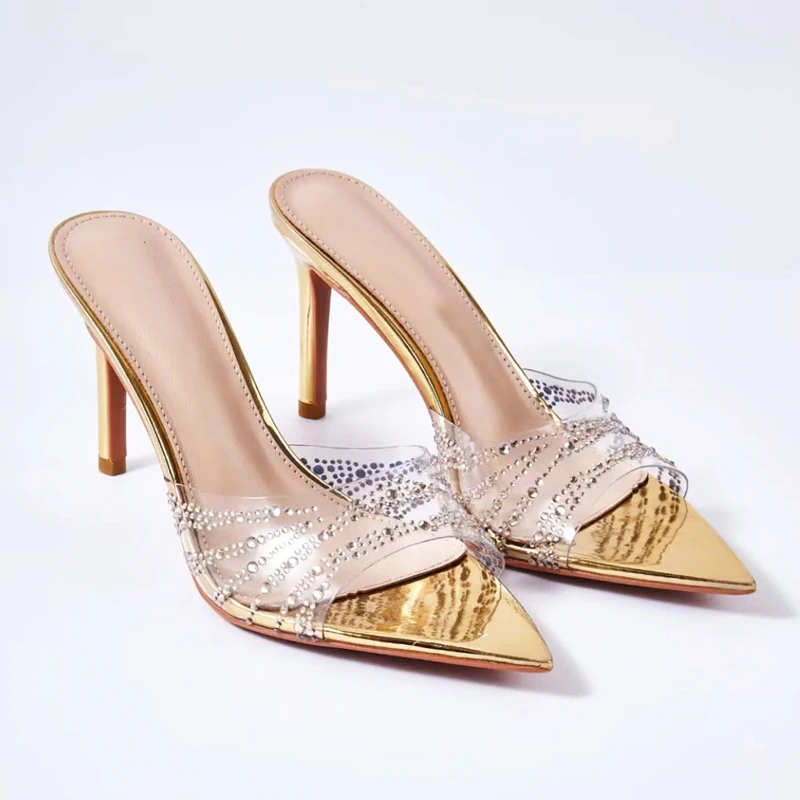 

Сексуальные летние женские шлепанцы с открытым носком, сандалии-тапочки, элегантные шикарные туфли на очень тонком высоком каблуке, офисная женская повседневная обувь для вечеринок