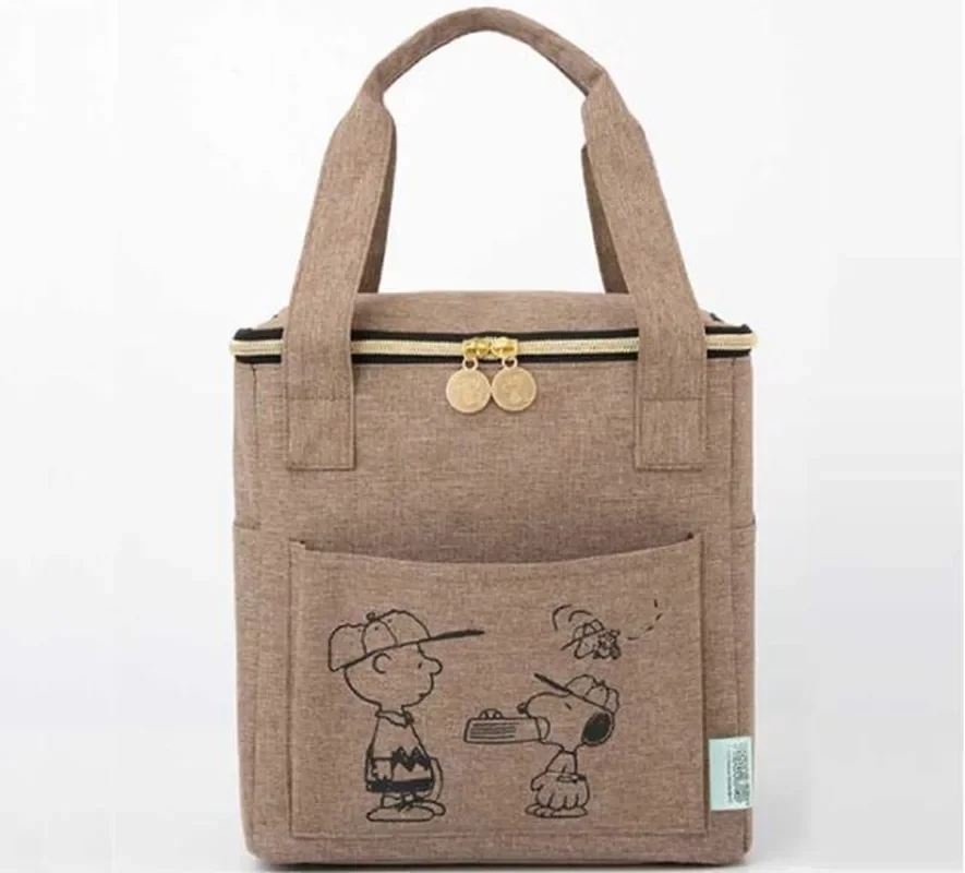 Snoopy lunch Oxford Cloth Outdoor Picnic bag Thermal Insulation Bag Cute Cartoon Handbag Lunch Box Storage Bag