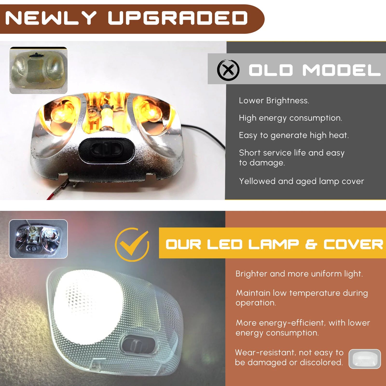 F37Z-13776-B Interior Roof LED Map Lamp Assembly with Cover Fit For Ford Ranger XL XLT STX Splash Edge 93-04 F67Z-13783-AA view 5