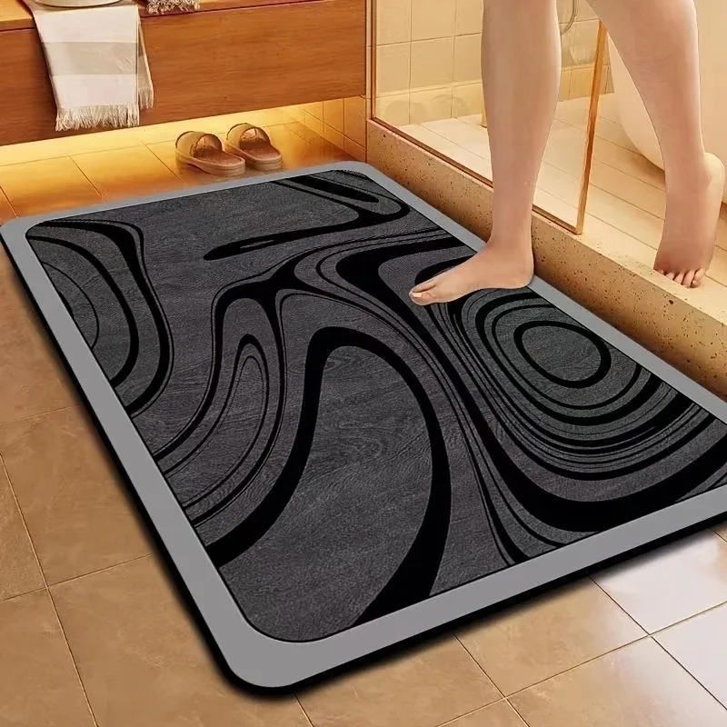 VIKAMA Kieselgur-Bodenmatte – wasserabsorbierend und rutschfest – Badezimmer-Eingangsboden – schnell trocknend – Heimdekoration – Detail 4
