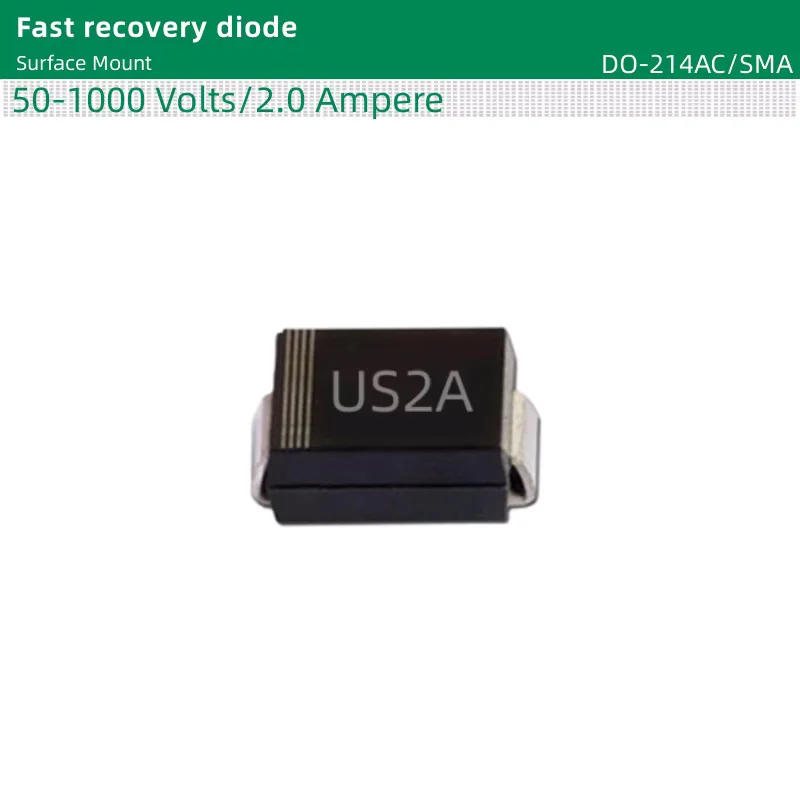 50pcs/lot Fast recovery diode DO-214AC/SMA US2A US2B US2D US2G US2J US2K US2M Surface Mount 50-1000 Volts 2.0 Ampere
