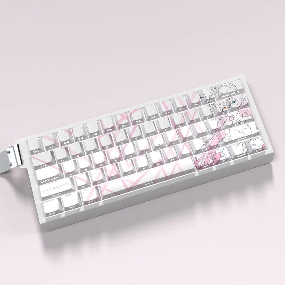 73 Kes Takanashi Hoshino Translucent Keycaps Anime Side Print Keycap PBT Dye-Sub Cherry for Mechanical Keyboard Ace60/68made68