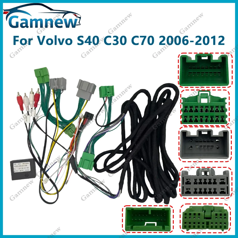 16Pin Car Stereo Wire Harness Power Cable With Canbus Box Decoder For Volvo S40 C30 C70 2006-2012