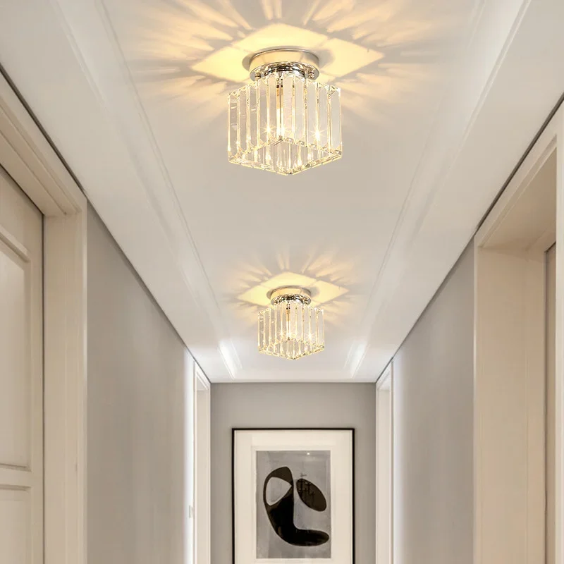 Aisle Corridor Lamp Light Luxury Nordic Style Crystal Luminaires Creative Entry Modern and Simple Entrance Ceiling Light