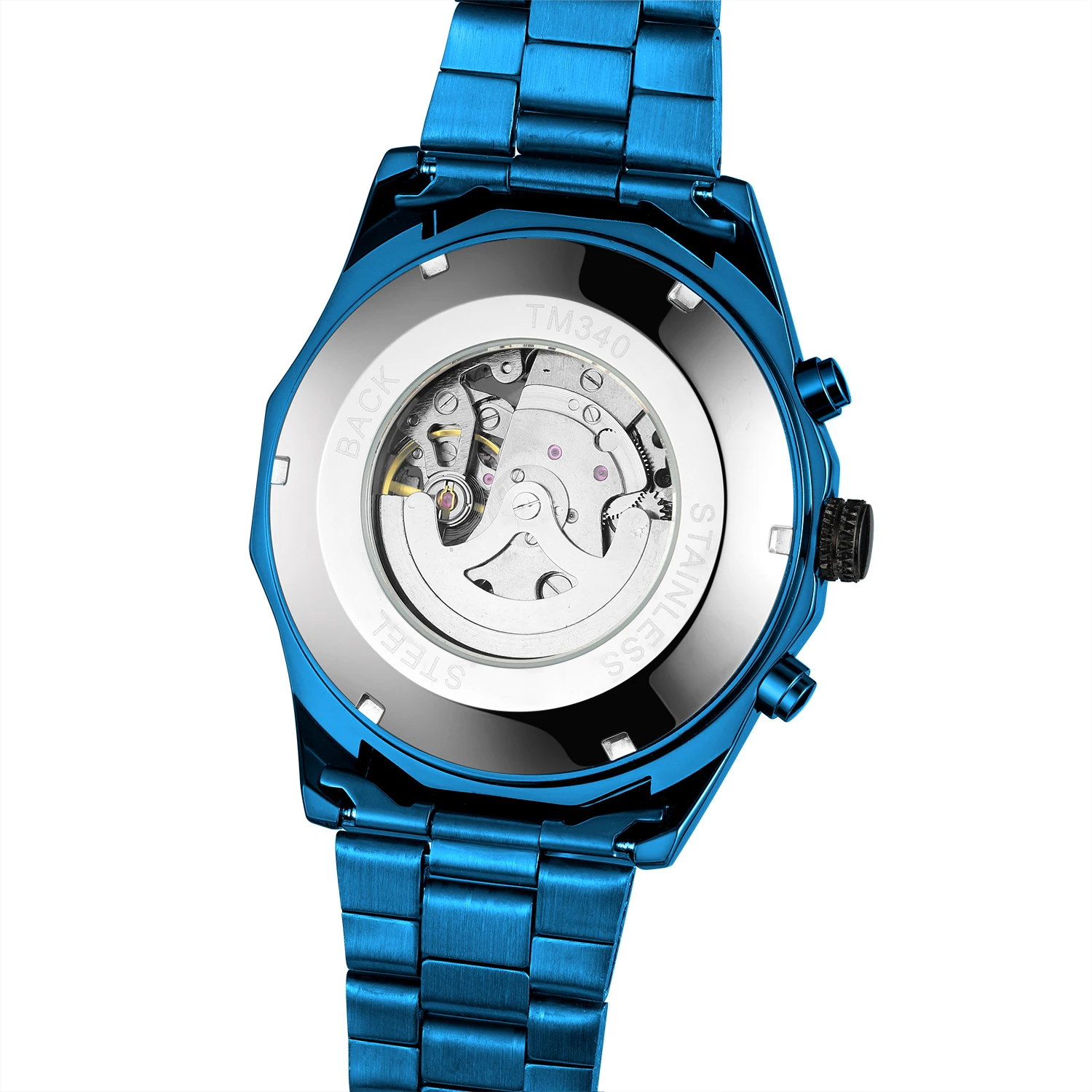 High Quality FORSINING 2026 new Large Men's Watch Stainless Steel Skeleton Mechanical Automatic Movement Clock Waterproof Wrist