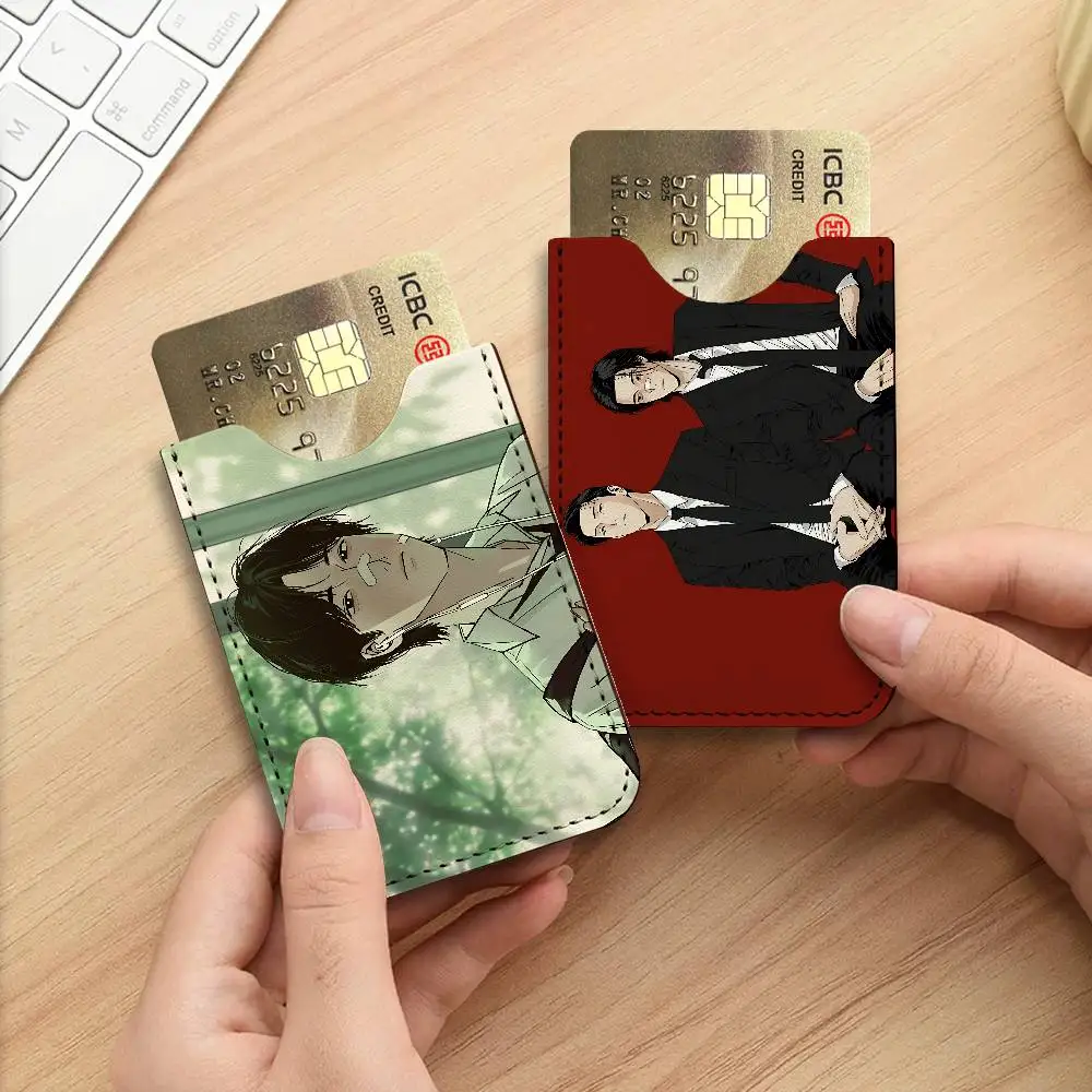 Peace of God bl Anime Men's Genuine Leather Mini Card Wallet, Ultra Thin Credit Portable Business Card & Transit Bus Card