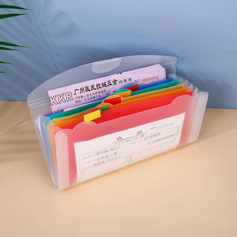 Portable Expanding File Folder Receipt Classification Organizer for Case Office Products Storage Organ Bag for Filing Bi