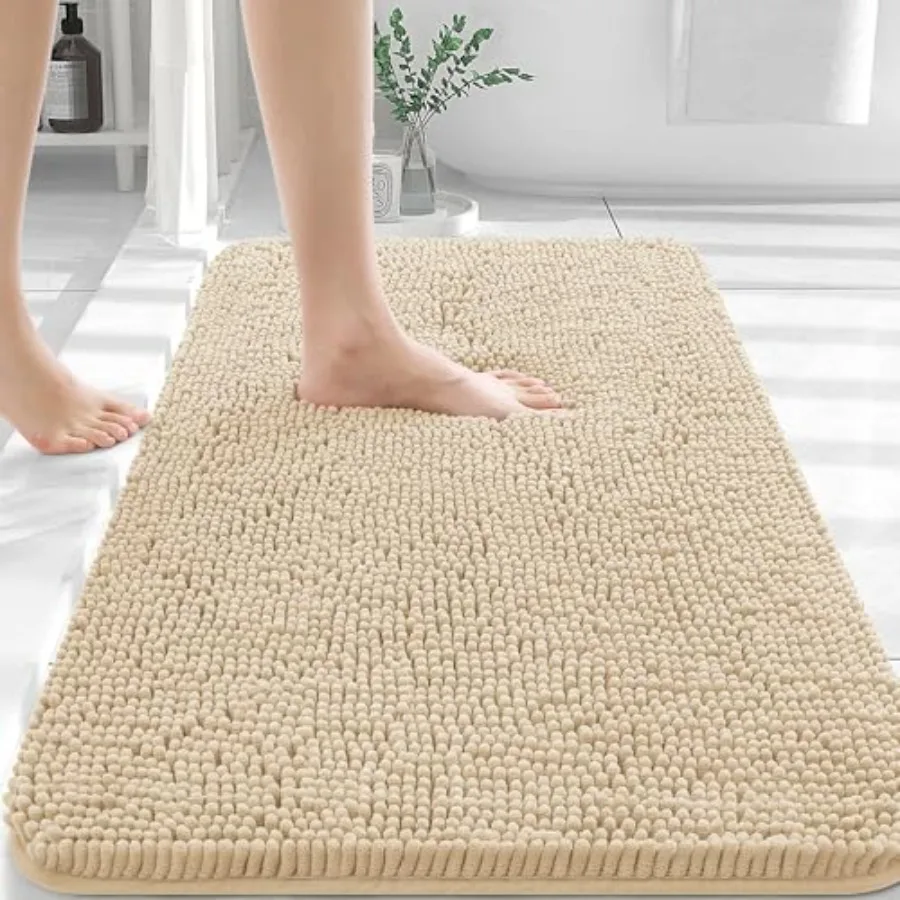

Bathroom Rugs 30x20 Extra Soft Absorbent Chenille Bath Rugs with Rubber Backing for Quick Dry Machine Washable Bath Mats Ideal