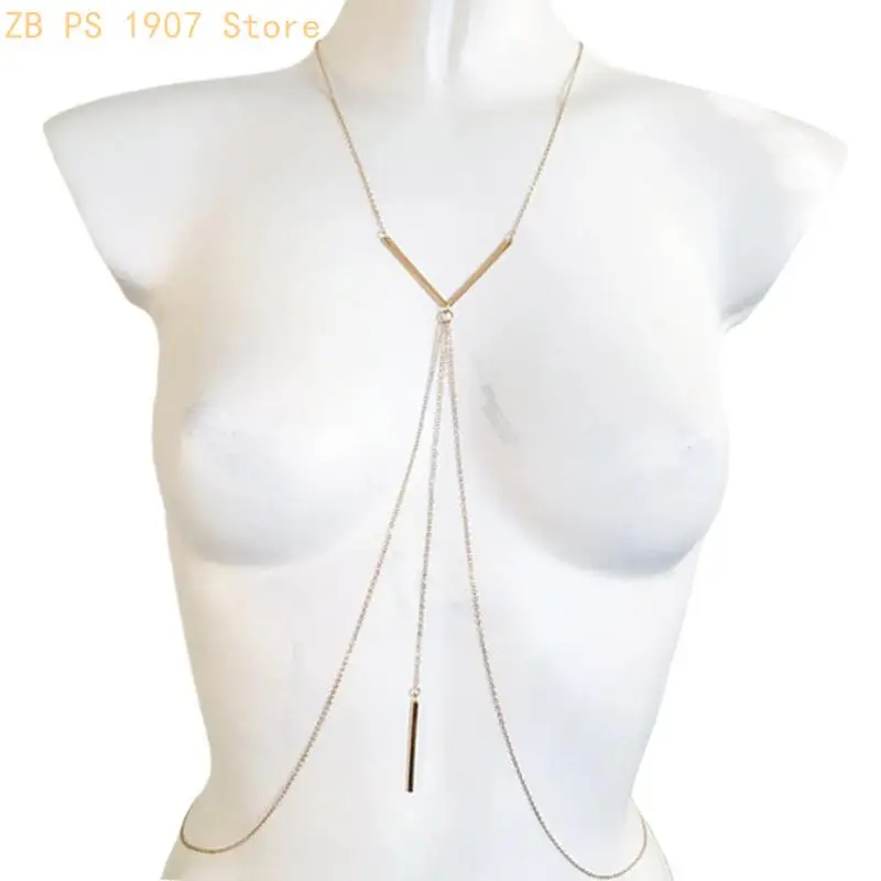 

Elegant Body Chain Necklace For Women And Evening Outfit Enhancer 55KA