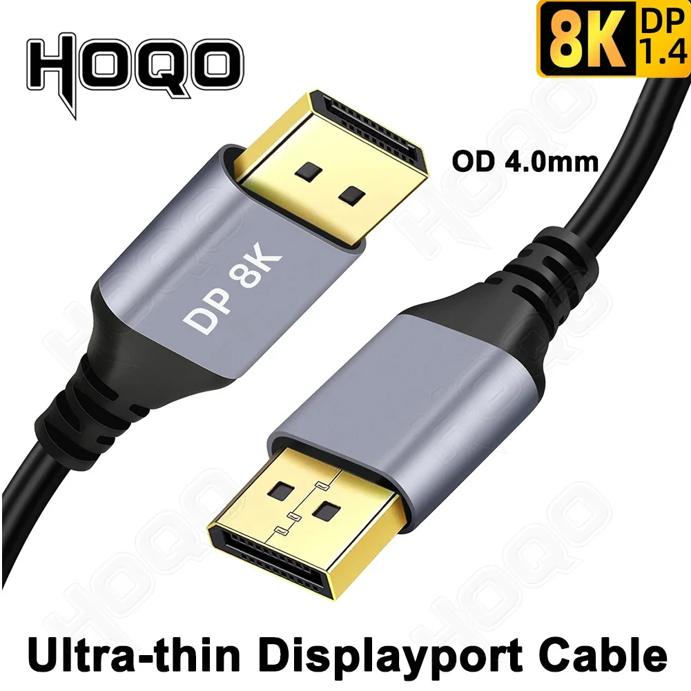 8K DisplayPort 1.4 Cable for TV 4K 144/165Hz 32.4Gbps DisplayPort to DP Cable DP 1.4 for PC Computer Gaming Monitor Projector