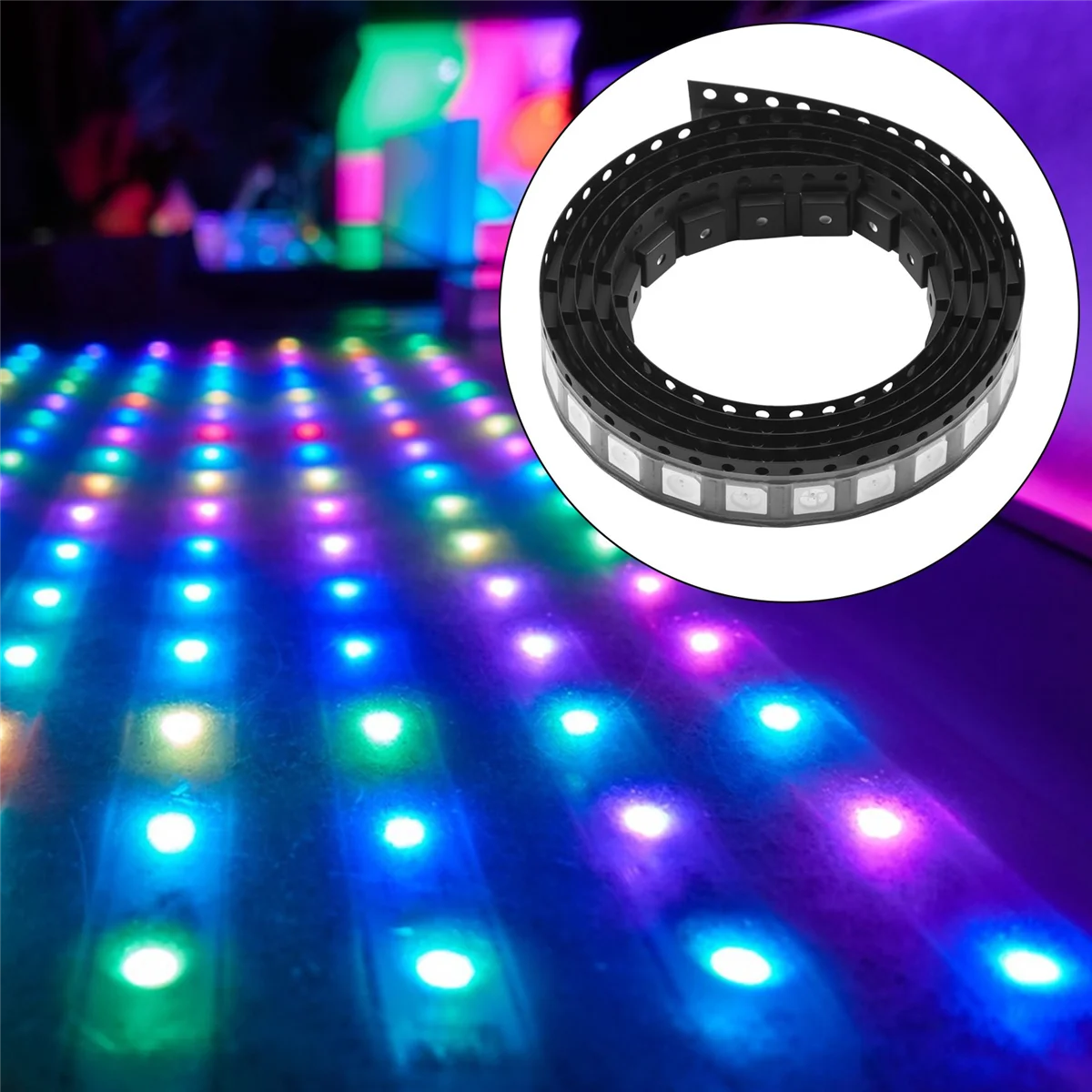 Pixels de chip RGB endereçáveis individualmente, WS2812B, 5050SMD, PCB branco, WS2812, DC 5V, 100pcs