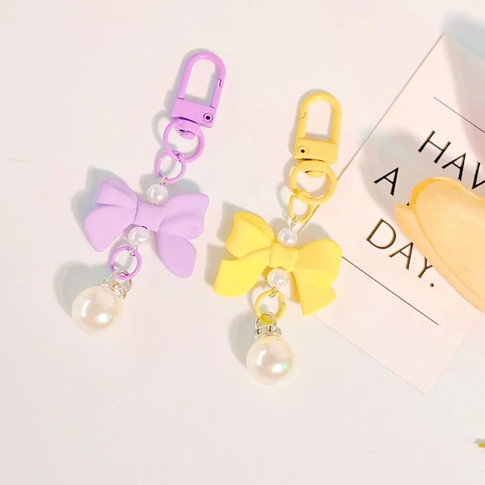 

Candy Color Candy Color Bow Knot Pendant Pendant Ornament Bow Knot Keyring Key Chain Knot Imitation Bow Keychain Girls Gifts