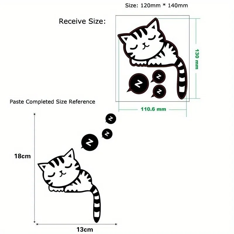 10PCS Cartoon Removable Cute Lovely Black Cat Sleep Socket Switch Wall Sticker Vinyl Decal Home Decor Decal Stickers on The Wall