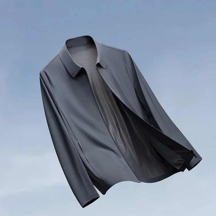 2026 Summer Season New Sunscreen Jacket Men's Casual Versatile Model Solid Color Lapel Fashion Light Model