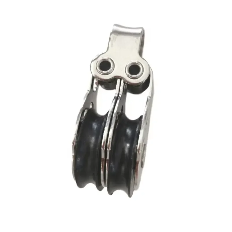 316 Stainless Steel Marine Pulley 25mm Double Swivel Block Nylon Sheave Sailing Hardware for Yacht Boat Kayak Rigging Gear