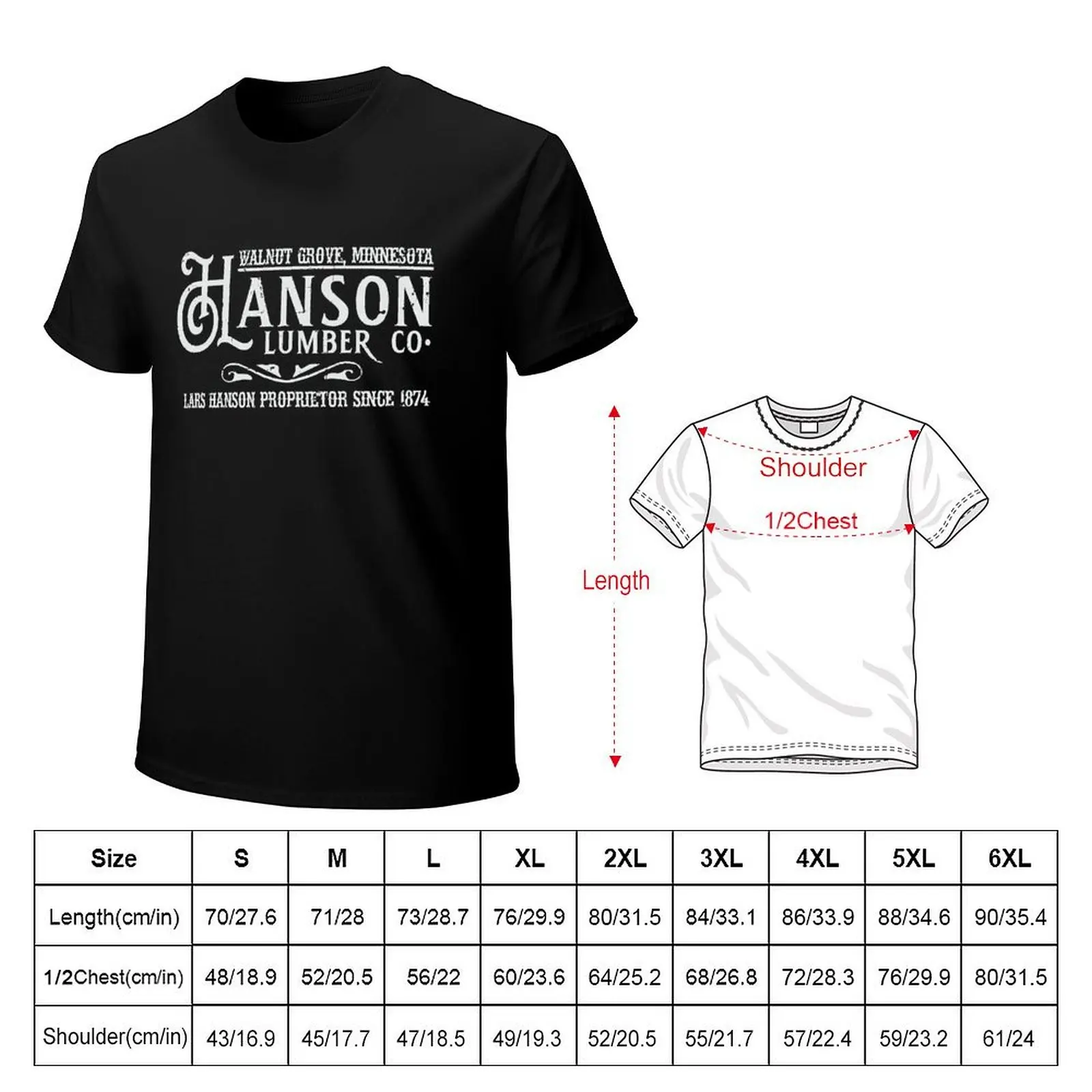 Hanson Lumber Company from Little House on the Prairie T-Shirt t shirts for man cotton funny T-Shirt