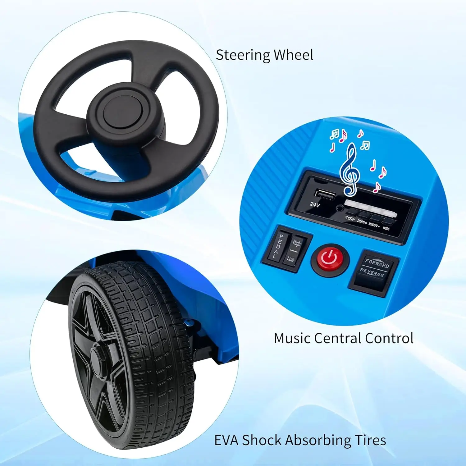 2人乗り子供用乗用玩具リモコン付き、2 * 7Ahバッテリー、2 * 120Wモーター、収納ボックス、音楽、最大積載量200ポンド（幼児向け）