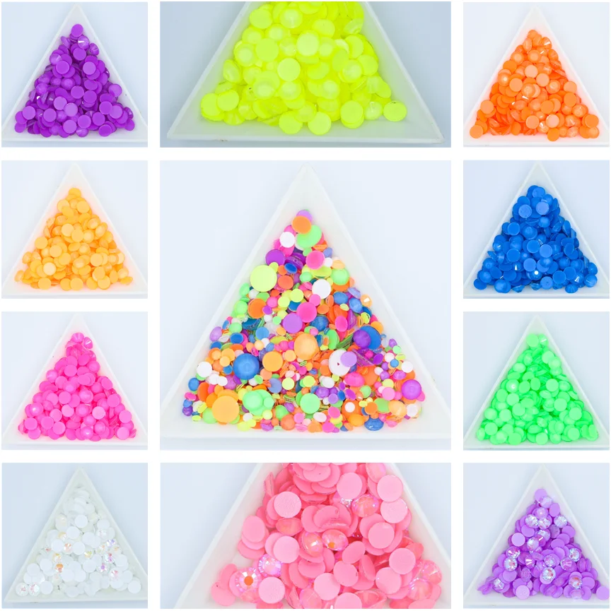 Luminous  Mix Size SS6-SS20 Nail Art Rhinestones Decorations Glitter Glass Flatback Strass Fluorescence