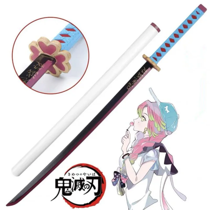 104cm  Sword Weapon  Kanroji Mitsuri Cosplay Sword 1:1 Anime Ninja Knife PU toy