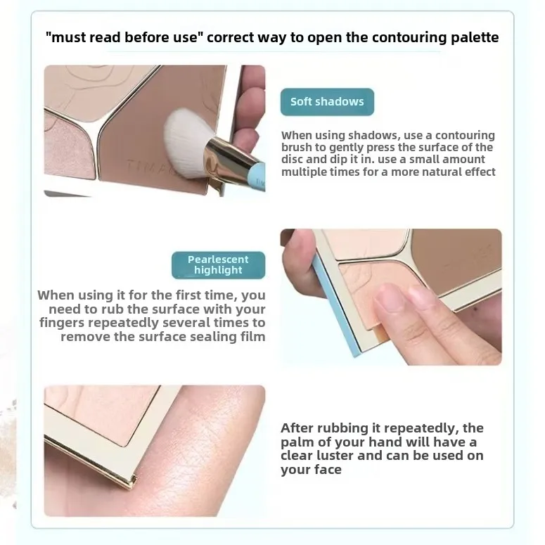 TIMAGE contouring palette upgraded version 2.0 three-dimensional brightening face highlight three-color matte shadow palette