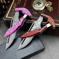 NEW Damascus Steel High Quality Folding Knife G10 Handle Outdoor Portable Survival Knife Camping Jungle Hiking Tool