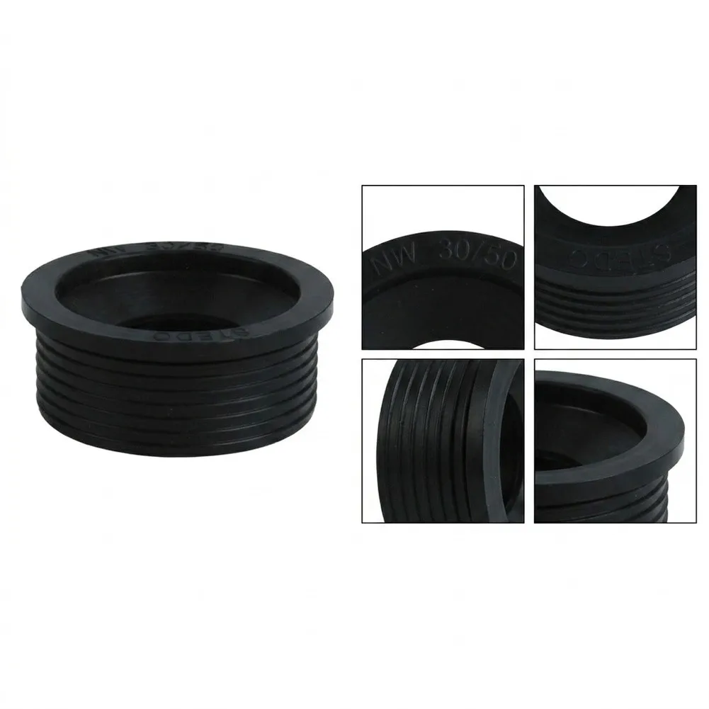 Black ABS Silicone Drain Grommet for Bathroom Sink Waste Pipe Sealing Odour Blocking Gasket 3cm 4cm 5cm Two Pack