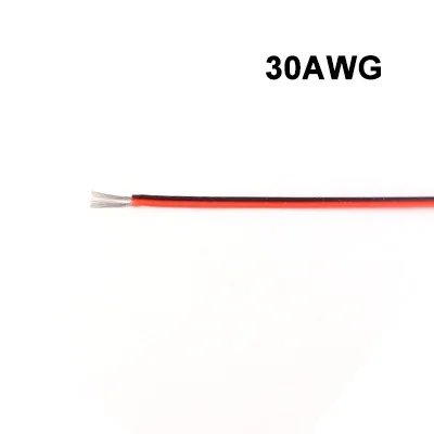 Hochtemperatur-verzinntes Kupferkabel, 2-adrig, Silikonkabel, Rot-Schwarz, 30 28 26 24 22 20 18 16 14 12 10 8 AWG für Kfz-LED-Beleuchtung