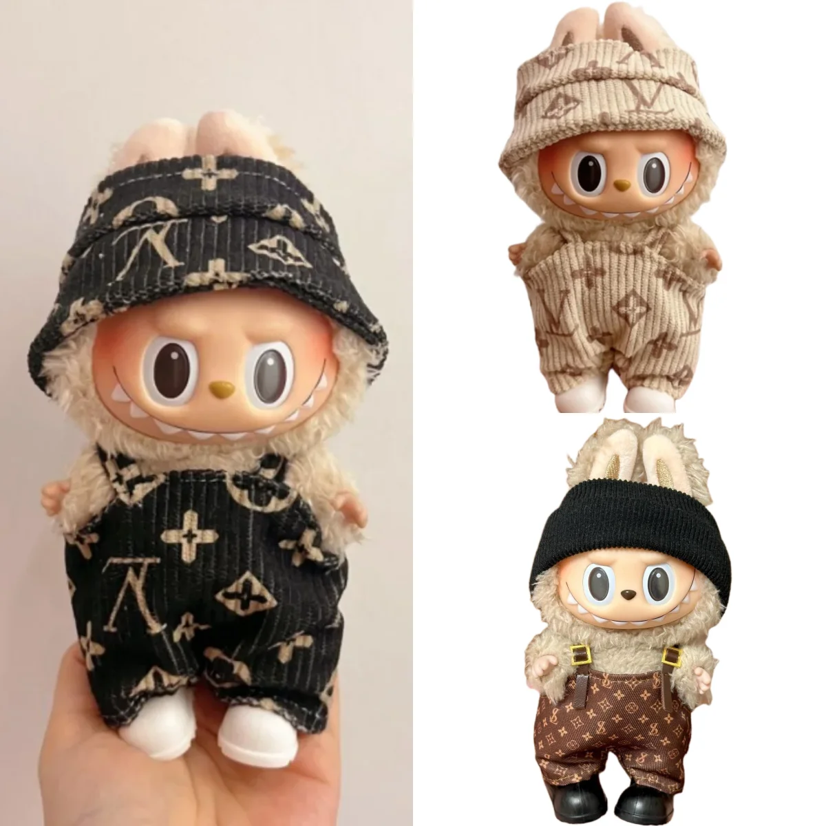 Ropa para muñecas Labubu de 17cm, ropa de moda, sudaderas con capucha, ropa para muñecas, sudaderas con capucha a juego de colores, accesorios para muñecas