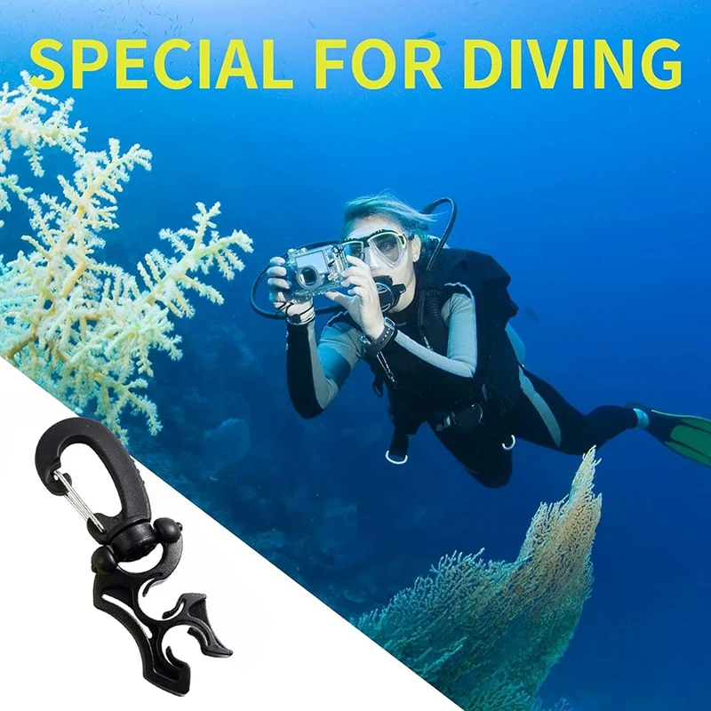 4 Pieces Diving Hose Holder Clip Diving Double BCD Hose Clip With Snap Hook Buckle For Dive Snorkeling Accessories