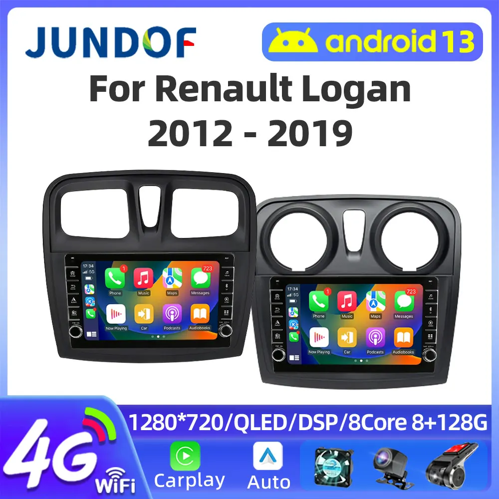 

Android 12 Carplay Auto для Renault Logan 2 Sandero 2 2012-2016 2017 2018 2019 Автомобильный радиоприемник Мультимедийный плеер Стерео GPS DSP FM