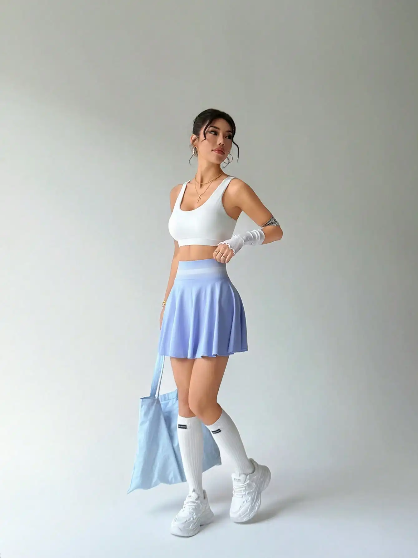 Sports Short Skirt Women Summer Anti-Walk Yoga PantsRrunning Fitness Clothes Quick Dry Breathable High Waist Pleated Skirt