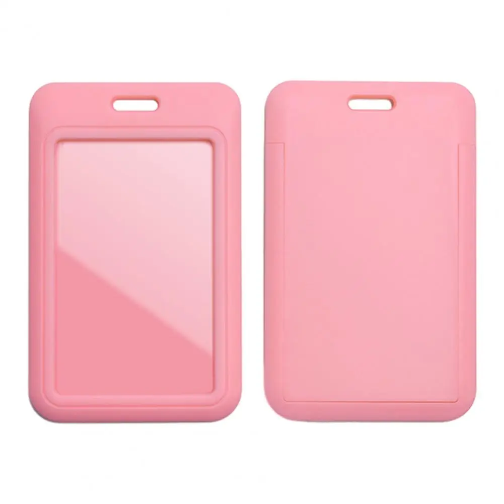 Sliding Badge Holder Vertical Hard Plastic Case Clear Card Protector Pouch for ID Credit Cards Proximity Key Cards Driver's Pass